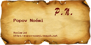 Popov Noémi névjegykártya